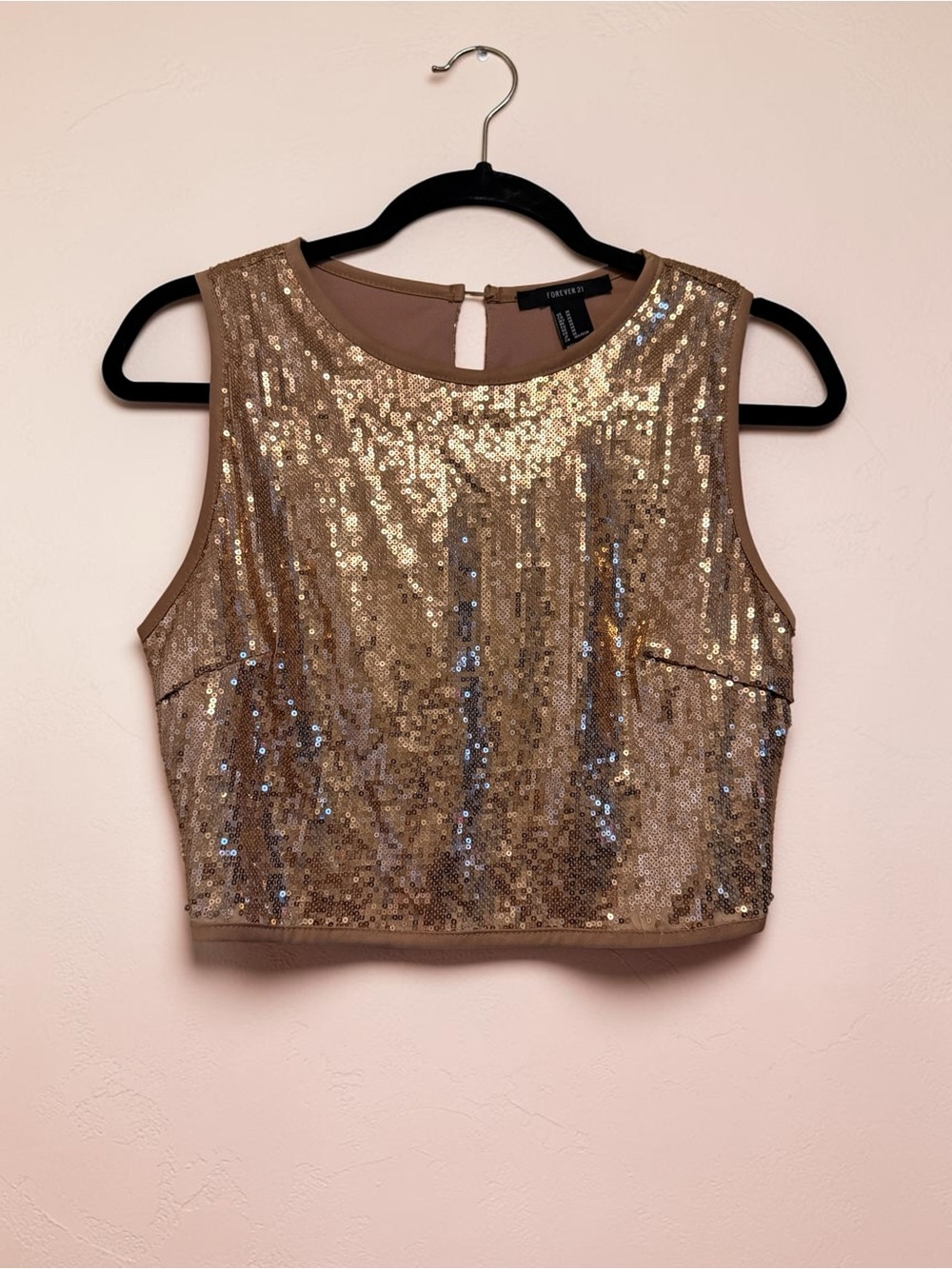Forever 21 Gold Sequin Crop Top - Picture 5 of 9